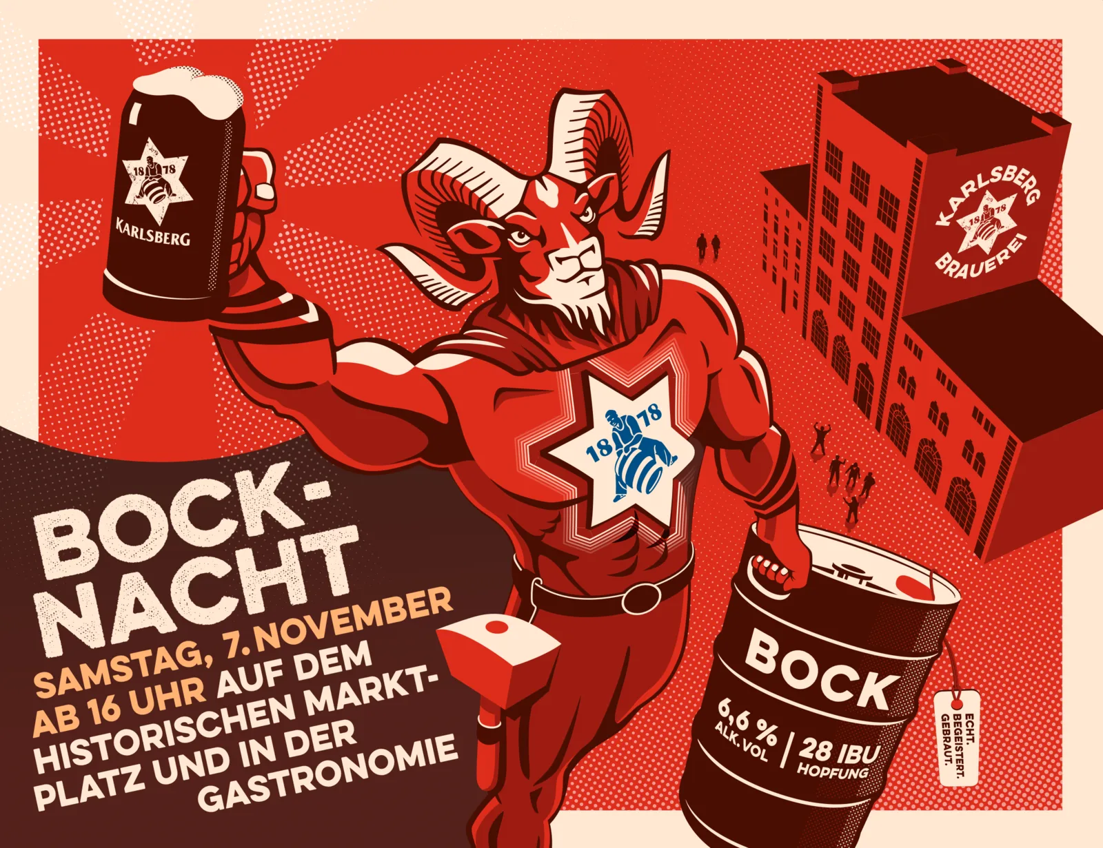 Bocknacht Keyvisual: Samstag, 7. November ab 16 Uhr auf dem historischen Marktplatz und in der Gastronomie